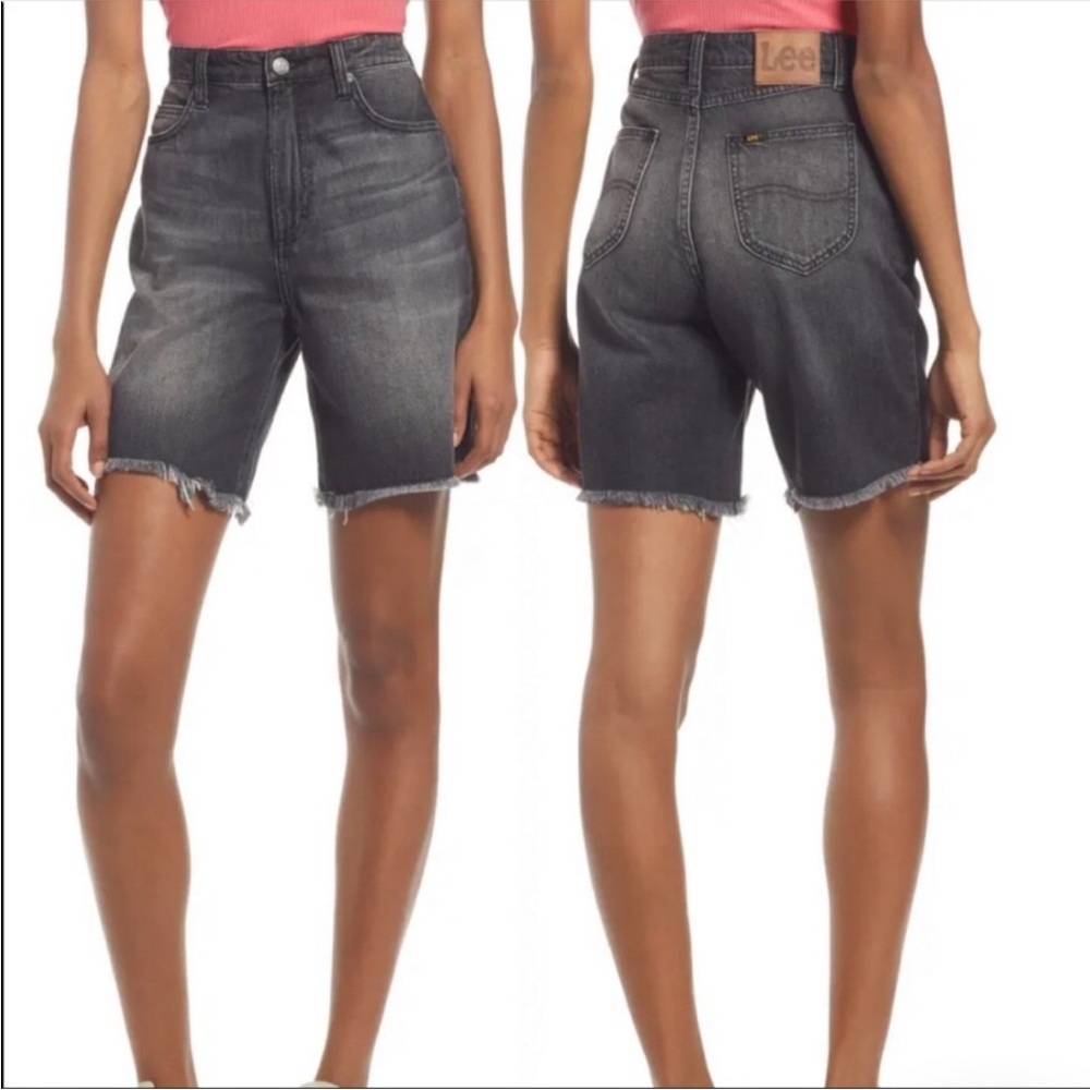 LEE WOMEN'S WASHED BLACK VINTAGE MODERN DAD SHORTS NEW Size 28